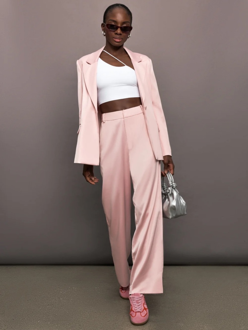 Carbon38 Pink Satin Trousers Size XS